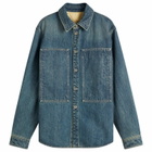 Jil Sander+ Women's Oversized Denim Long Sleeve Shirt in Blue