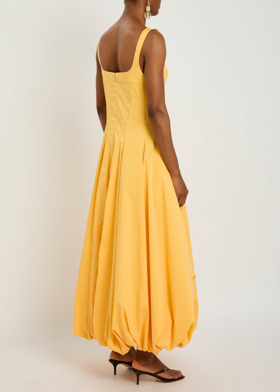 Simkhai Hally Cotton-blend Poplin Midi Dress Yellow