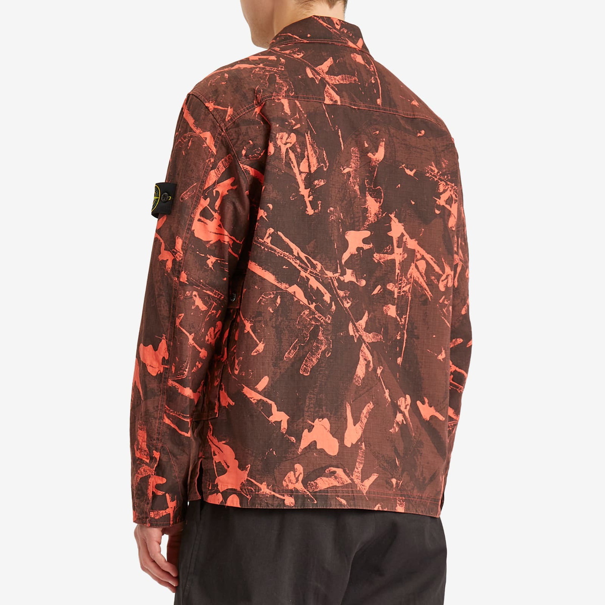 Stone Island Men's Scan Camo Ripstop-OVD Shirt Jacket in Black