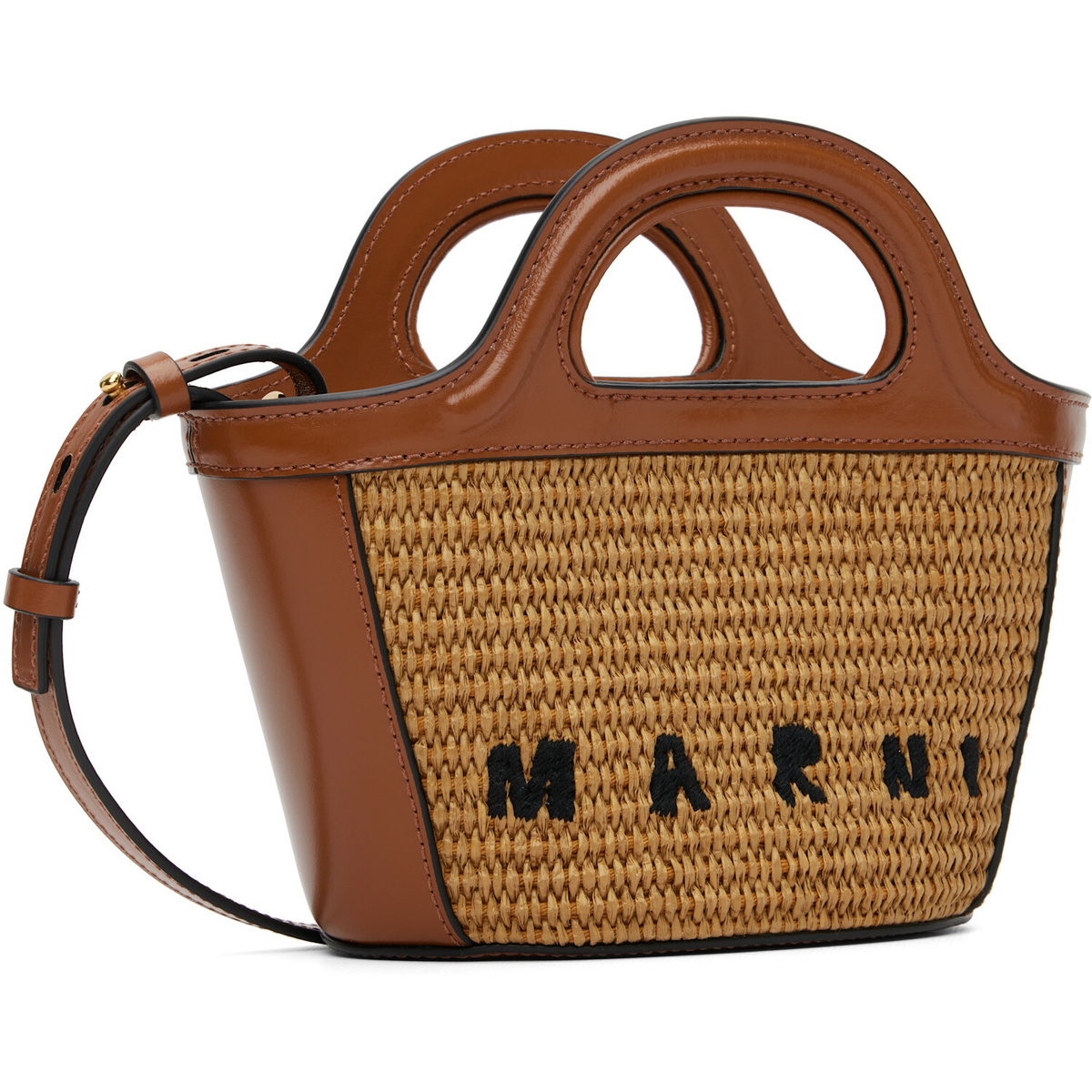 Marni Brown Tropicalia Micro Tote