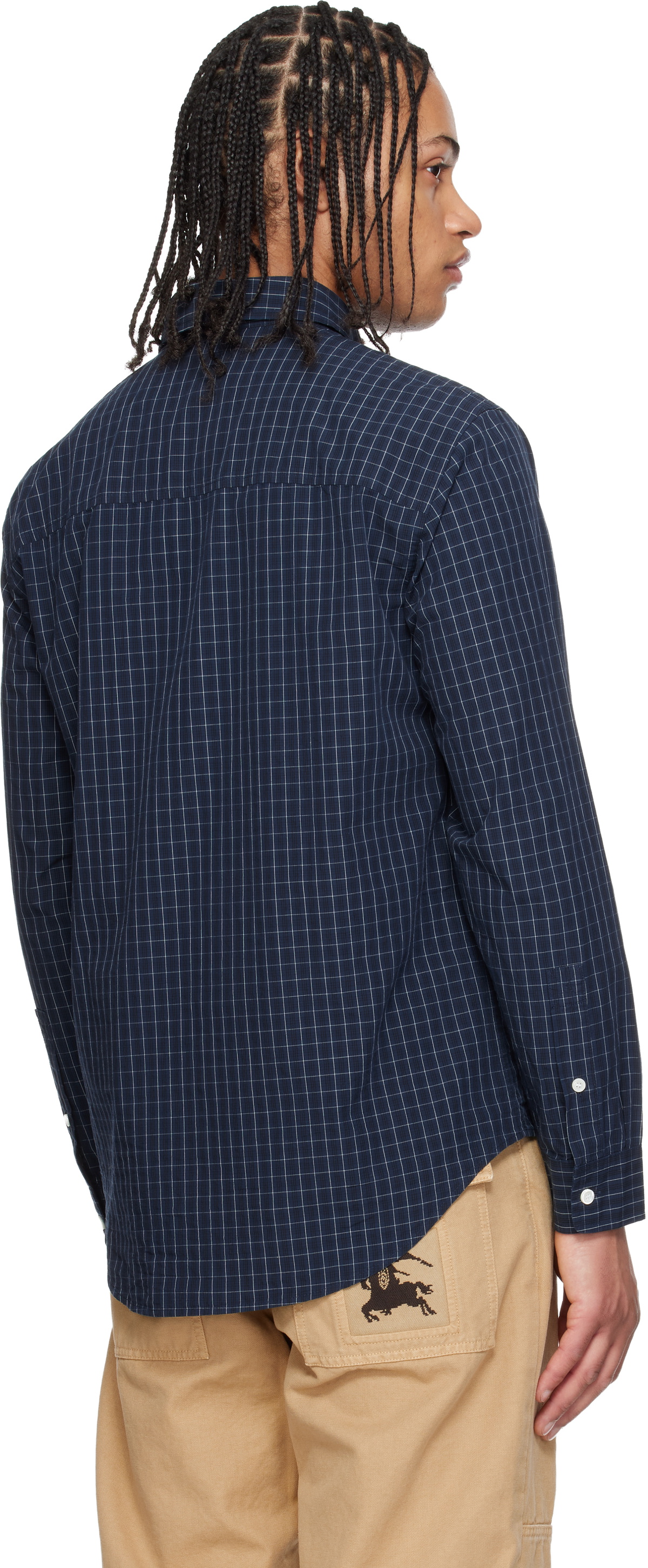 Burberry Navy Roland Check Shirt