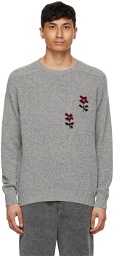 Noah Grey Intarsia Flower Sweater