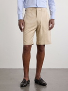 Ralph Lauren Purple label - Straight-Leg Silk-Twill Shorts - Neutrals