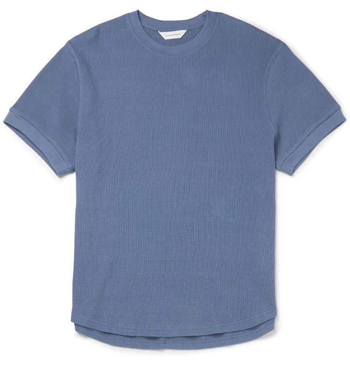 Photo: Club Monaco - Waffle-Knit Cotton T-Shirt - Blue