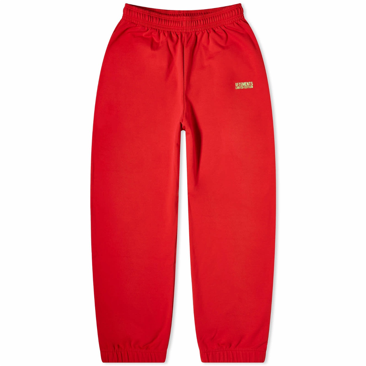 Photo: Vetements Women's Embroidered Logo Sweatpants in Red