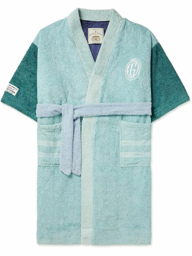 Photo: Gallery Dept. - Chateau Josue Logo-Embroidered Upcycled Cotton-Terry Robe - Blue
