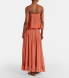 Poupette St Barth Neree ruched ruffled maxi skirt