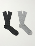Falke - N7 Finest Two-Pack Ribbed Virgin Wool-Blend Socks - Multi