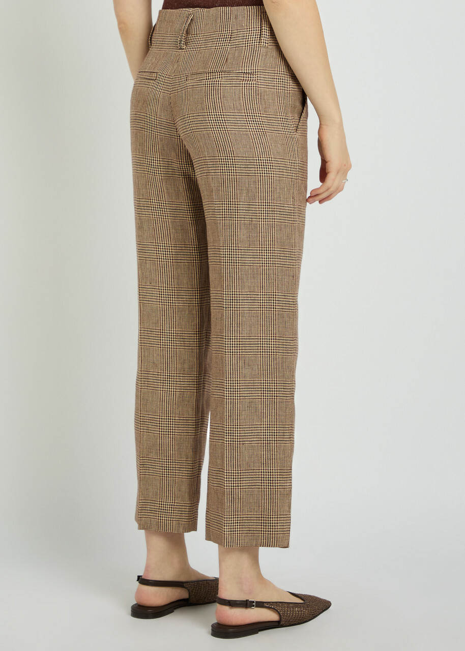 Brunello Cucinelli Houndstooth Straight-leg Trousers Beige
