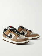 Nike - Dunk Low Retro Distressed Suede, Mesh and Textured-Leather Sneakers - Brown