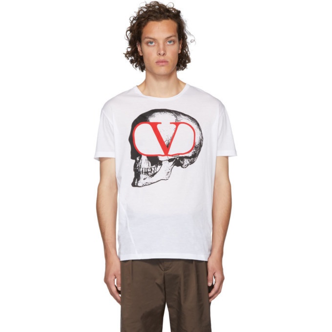 Valentino White Undercover Edition V Skull T-Shirt Valentino