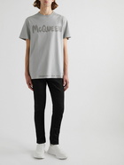 Alexander McQueen - Logo-Print Cotton-Jersey T-Shirt - Gray