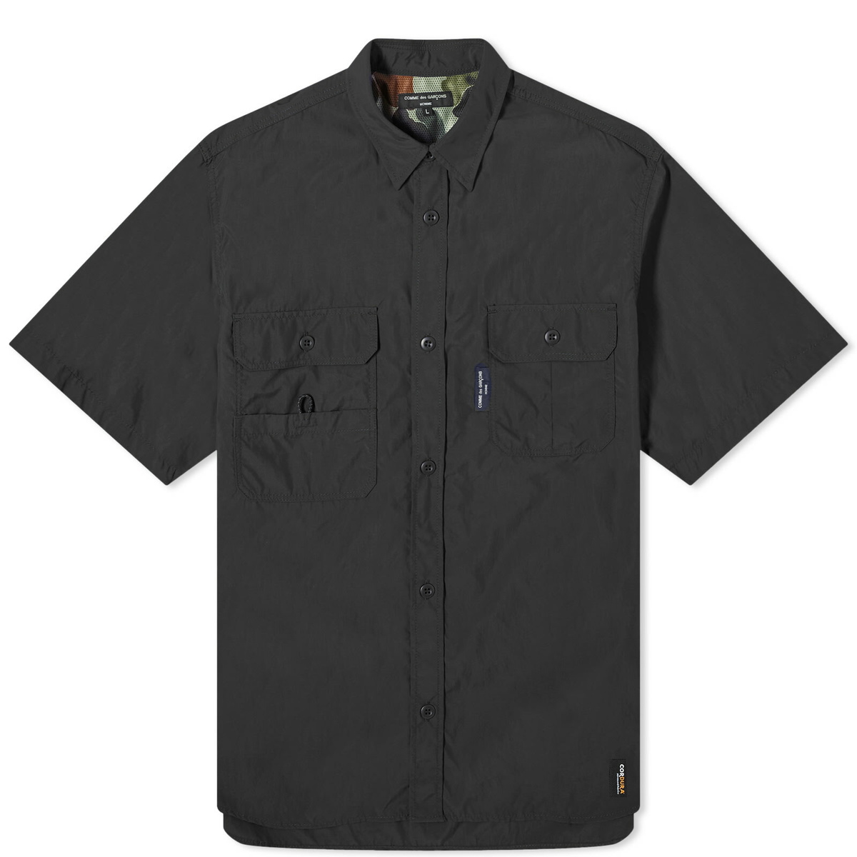 Comme des Garçons Homme Men's Nylon Double Pocket Short Sleeve Shi