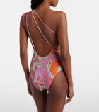 Pucci Orchidee one-shoulder swimsuit