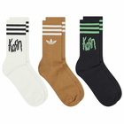 Adidas x Korn Socks in Off White/Black/Brown Desert