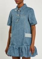 Ganni Peplum Denim Mini Dress