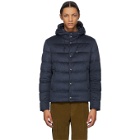 Herno Navy Down Hooded Jacket