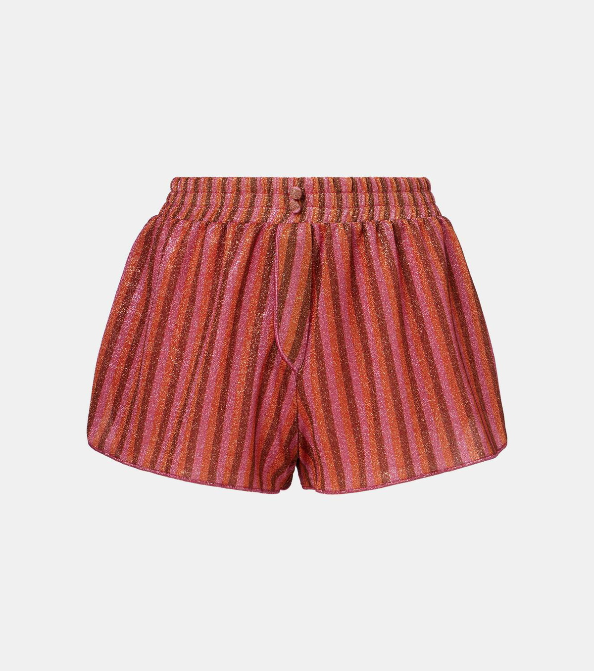 Oséree Striped lamé shorts