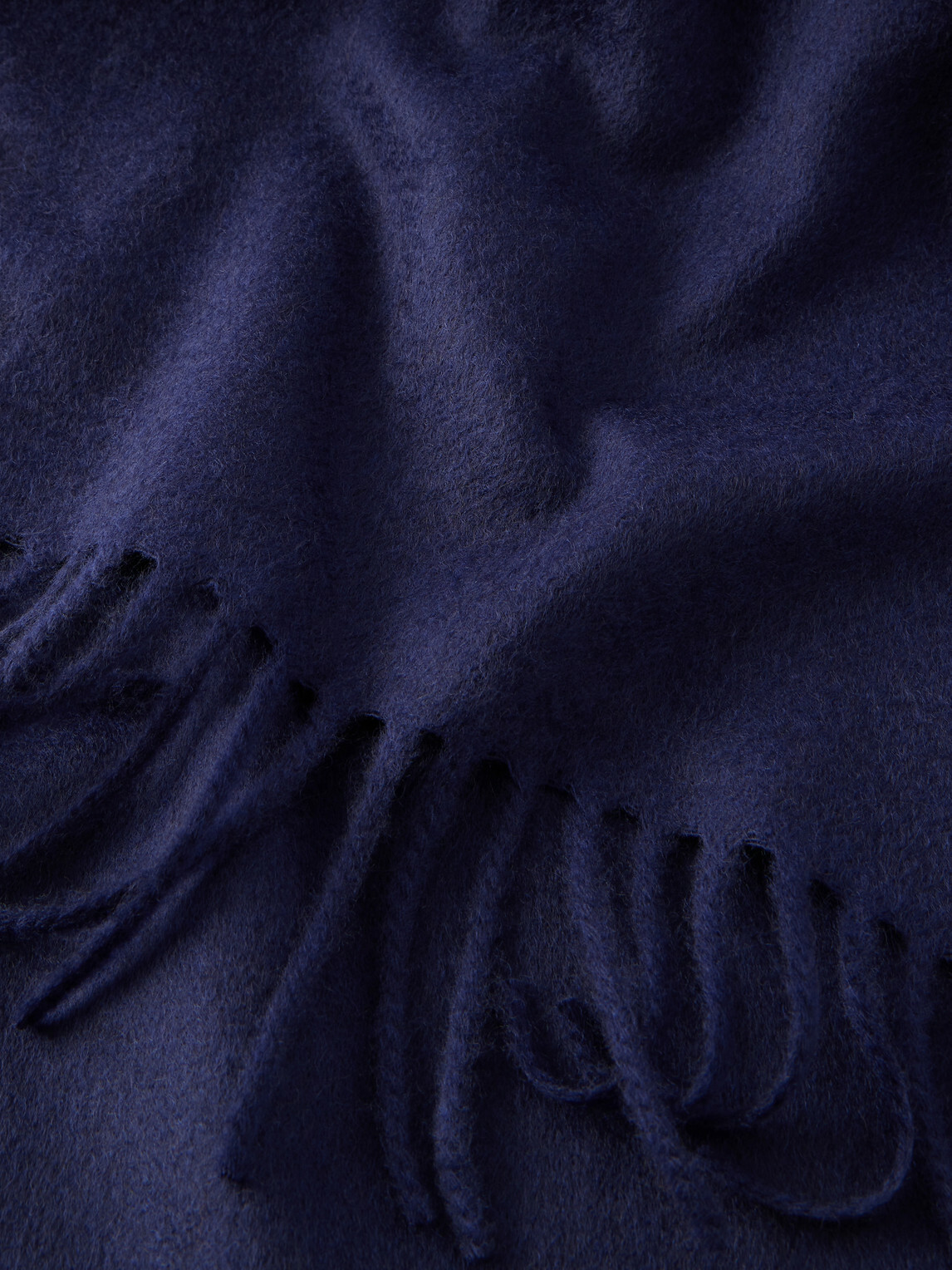 Begg & Co - Arran Fringed Brushed-Cashmere Scarf - Blue