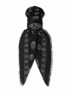 McQueen - Fringed Printed Modal and Silk-Blend Scarf