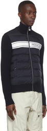 Moncler Navy Nylon Down Jacket