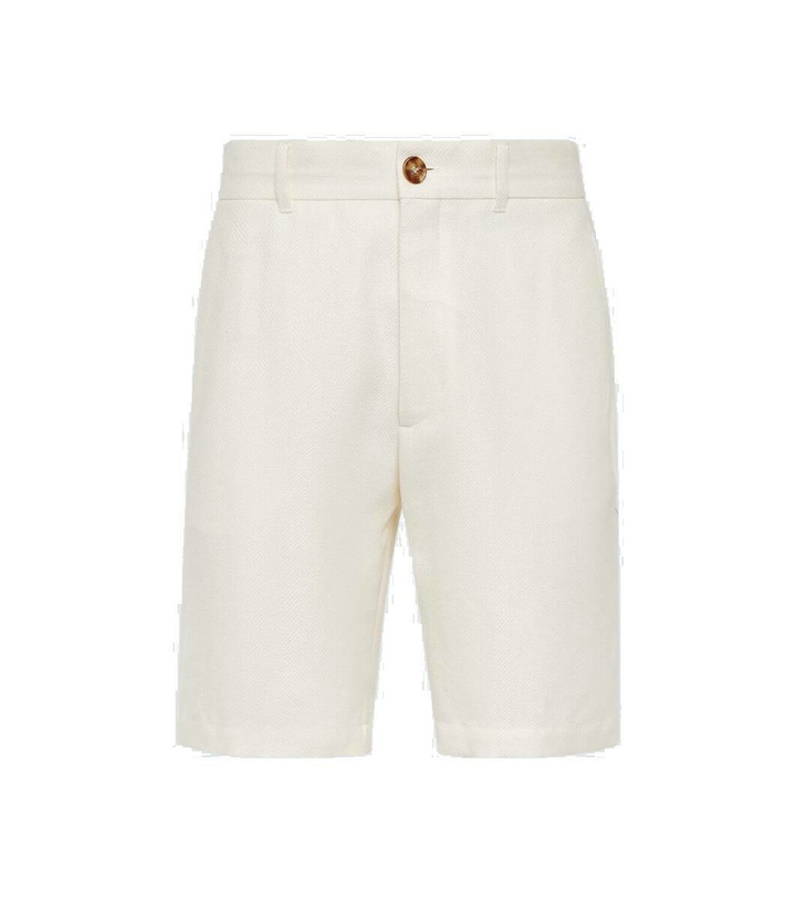 Photo: Brunello Cucinelli Linen and wool-blend shorts