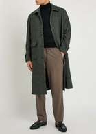 Les Deux Maximillian Herringbone Wool-blend Coat Black