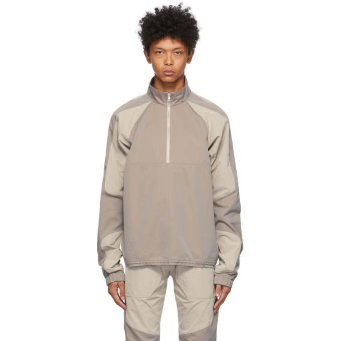 Photo: Arnar Mar Jonsson Grey and Beige Patch Tracktop Jacket
