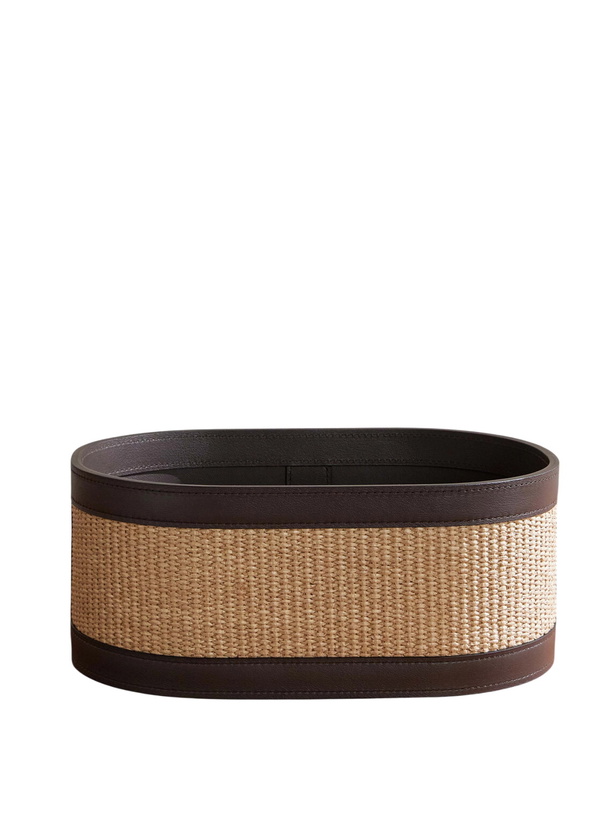Photo: Brunello Cucinelli - Raffia and Leather Organizer Basket