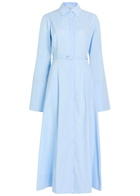 Gabriela Hearst Carmina Belted Cotton-poplin Maxi Shirt Dress Light Blue