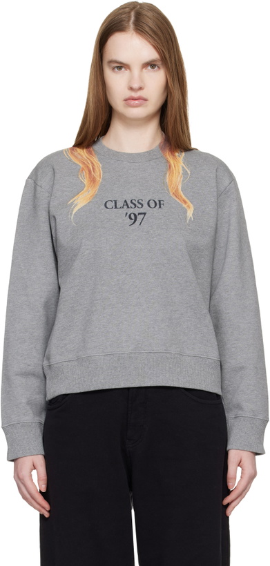 Photo: MM6 Maison Margiela Gray Unbrushed Cotton Sweatshirt