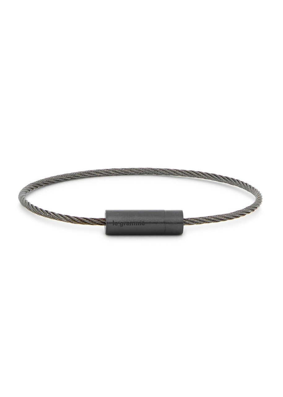LE Gramme 5g Brushed Black Ceramic Cable Bracelet