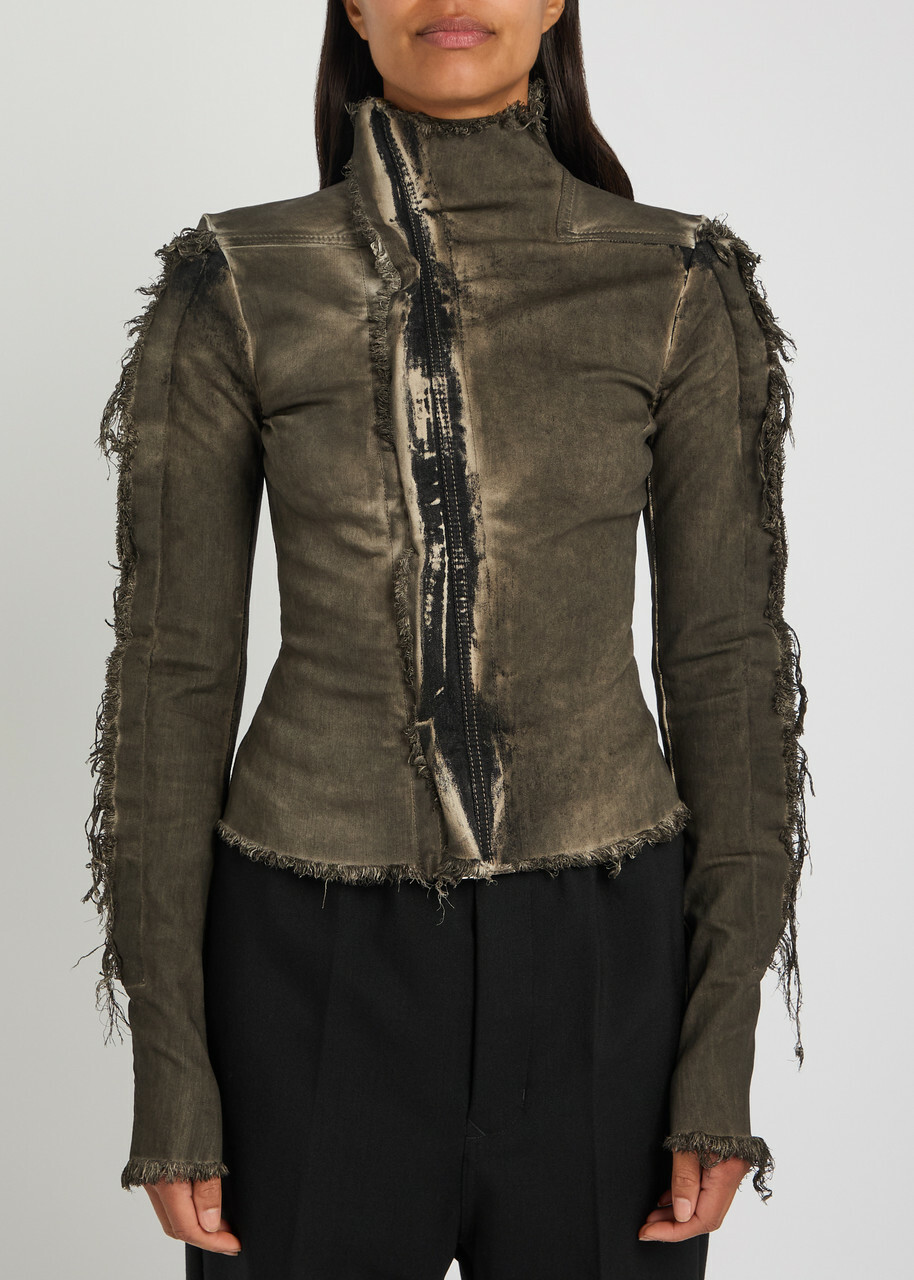Rick Owens Gary Distressed Cotton-blend Jacket Brown Other