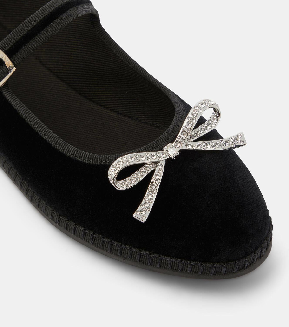 Giambattista Valli Bow-detail velvet ballet flats