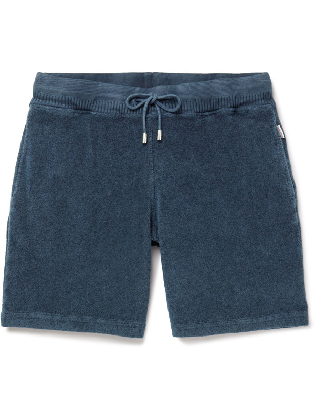 Photo: ORLEBAR BROWN - Afador Garment-Dyed Cotton-Terry Shorts - Blue