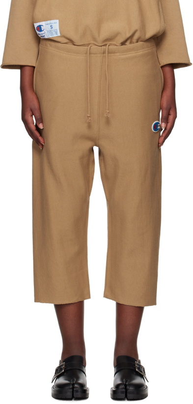 Photo: UNDERCOVER Tan Champion Edition Cropped Sweatpants