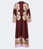 La DoubleJ Kells Swirl silk satin maxi dress