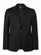 Zegna - Slim-Fit Satin-Trimmed Wool and Mohair-Blend Tuxedo Jacket - Black