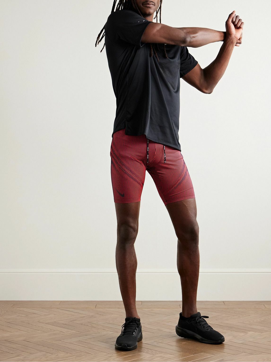 red nike running tights