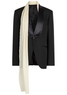 Armarium Rania Scarf-effect Wool and Silk-blend Jacket Black