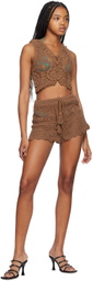 Akoia Brown Bonita Vest & Shorts Set