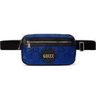 GUCCI - Off the Grid Leather-Trimmed Monogrammed ECONYL Canvas Belt Bag - Blue