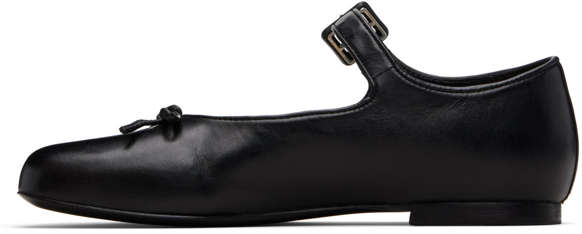 Sandy Liang Black Paw Mary Jane Ballerina Flats