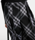 Burberry Checked wool wide-leg pants