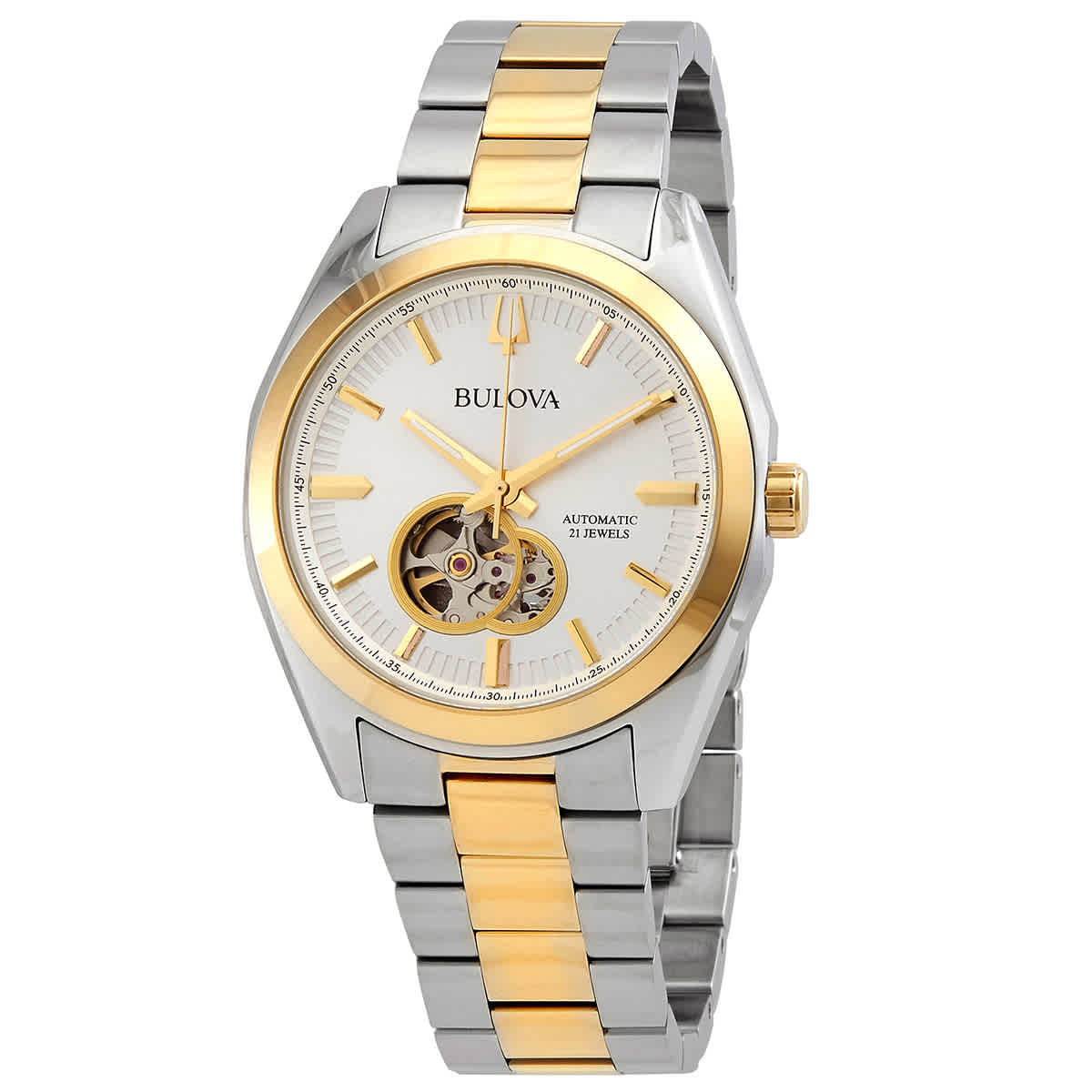 Bulova Surveyor Automatic Silver Dial Two-tone Mens Watch 98A284 Bulova
