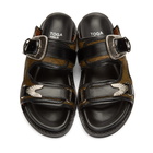 Toga Virilis Khaki and Black Calf-Hair Buckle Sandals