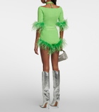 Giuseppe di Morabito Feather-trimmed knitted shorts