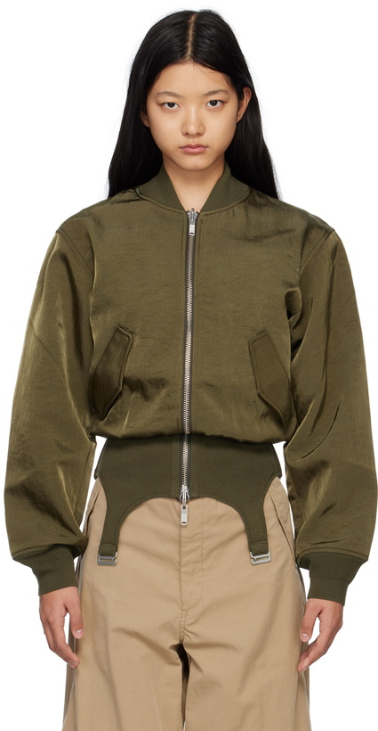 Photo: Dion Lee Khaki Convertible Rib Reversible Bomber Jacket