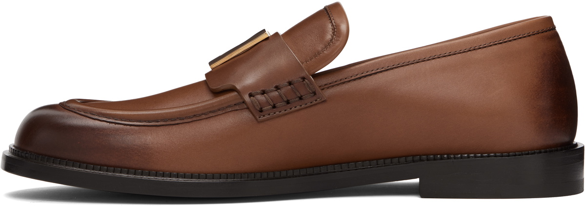 Versace Black 'V' Leather Loafers