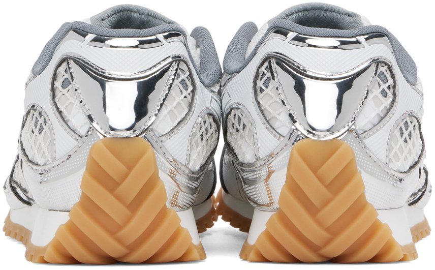 Bottega Veneta Silver & White Orbit Sneakers Bottega Veneta